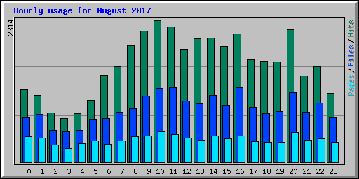 Hourly usage for August 2017